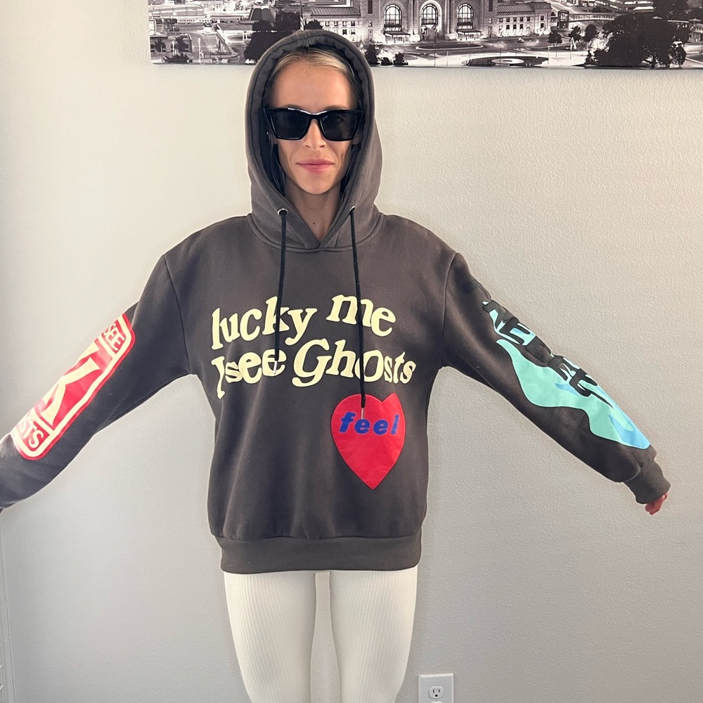 Brown Hoodie with Graphic Print